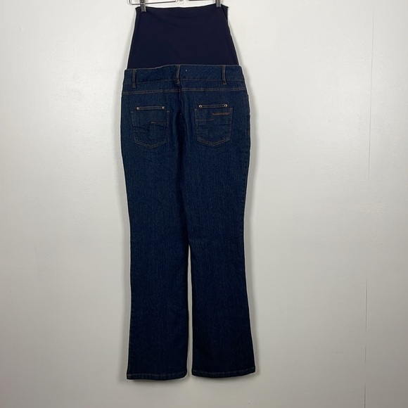 Mummy Long Legs Matenity Jeans womens 14/16 Wide Leg 7 Pockets Blue Pants - Picture 5 of 10